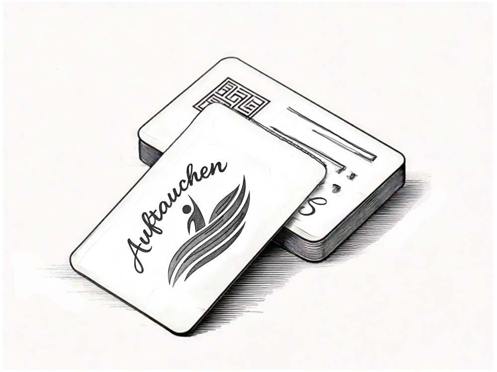 Logo-Skizze für Auftauchen – Aquarell-Branding für traumazentrierte Beratung in Dresden